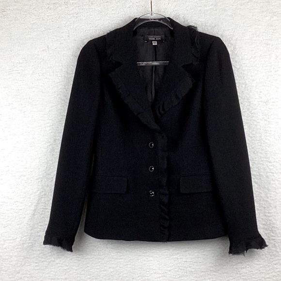 Rickie Freeman Teri Jon women’s black blazer size 4 - Picture 1 of 8